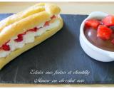 Éclairs fraises chantilly et sa mousse au chocolat noir