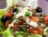 Salade de lentilles et de tomates cerises