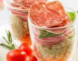 Verrine de quinoa et saucisson sec