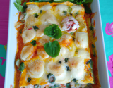 Lasagnes froides aux fruits de mer avec fromage aux herbes