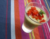 Gaspacho de courgettes et ses poivrons