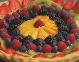 Tarte multicolore et surprise aux fruits