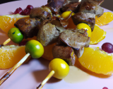 Brochettes de canard aux agrumes