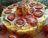 Cake à la courgette aux fromages et tomates confites