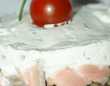 Tartare de saumon d'écosse sur lit de lentilles vertes du Puy parfumé à l'huile de noisette