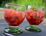 Tartare de fraises à la menthe et son granité