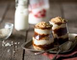 Verrines de riz au lait, sablés bretons et caramel au beurre salé