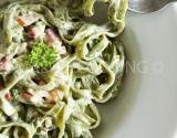 Tagliatelles épinards à la carbonara