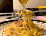 Spaghettis à la carbonara