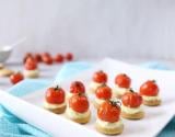 Petits sablés à la ricotta, Moutarde et tomates cerises rôties