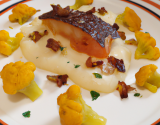 Parmentier de chou-fleur au cabillaud et chorizo