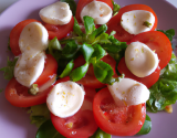 Salade à l'italienne, tomates, mozzarella