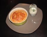 Soufflé de confit de canard aux pommes et sa chantilly de camembert