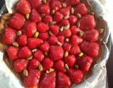 Tarte aux fraises et crème d'amande à la pistache