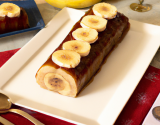 Bûche de Noël au sirop d'érable et à la banane