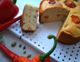 Cake au poulet, chorizo et poivron