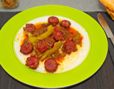 Rougail de saucisses au piment vert