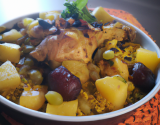 Tajine de chapon, pommes et raisins