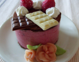 Entremets individuels chocolat-framboises