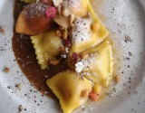 Ravioli sucré et salé aux pommes et chèvre