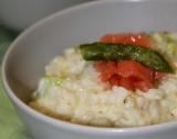 Risotto aux asperges vertes, saumon fumé et parmesan