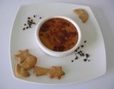 Crème brûlée à la chicorée caramélisée à la cassonade et spéculoos à l'orange confite.