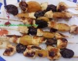 Brochettes de poulets aux fruits secs