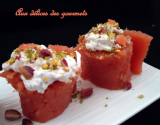 Les rouleaux de coings farcis au fromage frais