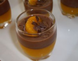 Verrines au flan chocolat et gélifié de mandarines