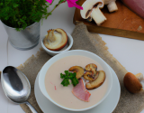 Velouté de champignons au jambon