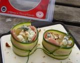 Maki revisité aux courgettes, Roquefort, Poire