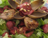 Salade aux magrets, tomates séchées et cœur d'artichauts