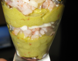 Verrine de guacamole et crevettes