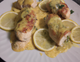 Escalopes de poulet roulées sauce citron