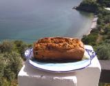 Cake à l'huile d'olive et aux oranges et cerises noires