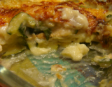 Gratin de ravioles du Royans aux courgettes et saumon fumé