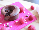 Fondant au chocolat framboisé