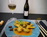 Aiguillettes de poulet au curry et vin blanc