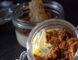 Petits pots de crème de Comté en croûte de pain d'épices façon crumble et tuile de Comté