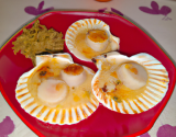 Coquilles Saint-Jacques crème de vittelotte et jus de pomme réduit