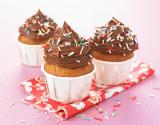 Cupcake vanille et son topping au chocolat