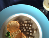 Velouté froid de cépes et son tartare aux perles De Jaeger