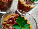 Verrines de lentilles et lardons