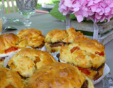 Muffins de poivrons, tapenade et mozzarella