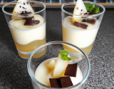 Verrine de chocolat blanc et poires