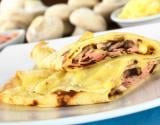 Crêpes fourrées jambon et champignons