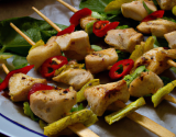 Mini-brochettes Tables du monde : poulet à la thaïlandaise