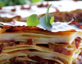 Lasagnes légères au chèvre et au bacon