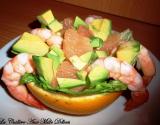 Salade de pamplemousse, avocat et crevettes