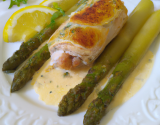 Poulet farci aux asperges